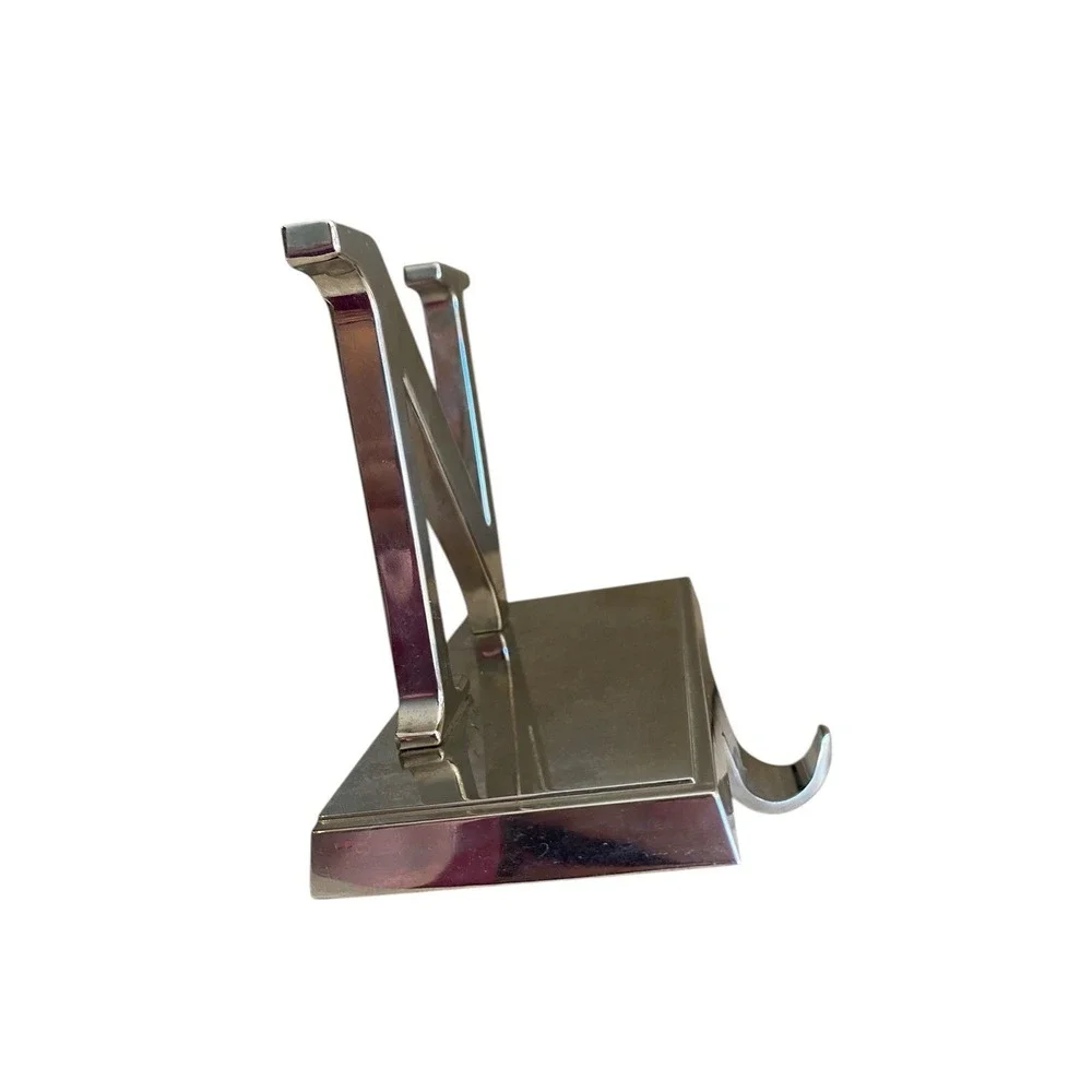 N Letter Christmas Stocking Hanger Hook Holder Mantle Fireplace Silver Metal